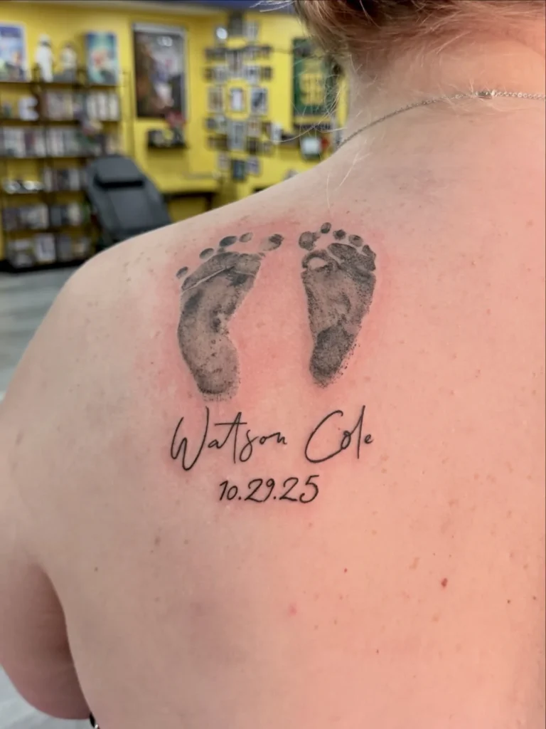 Baby Foot Print on Shoulder