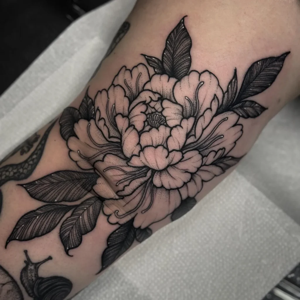 Bold Neo-Traditional Peony