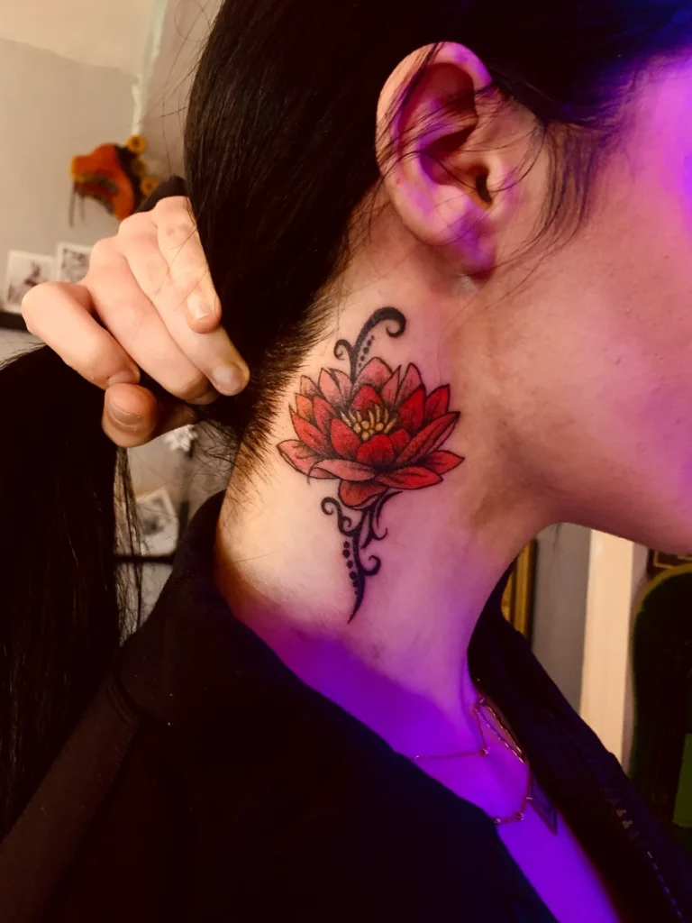 Colorful Lotus Flower Tattoo