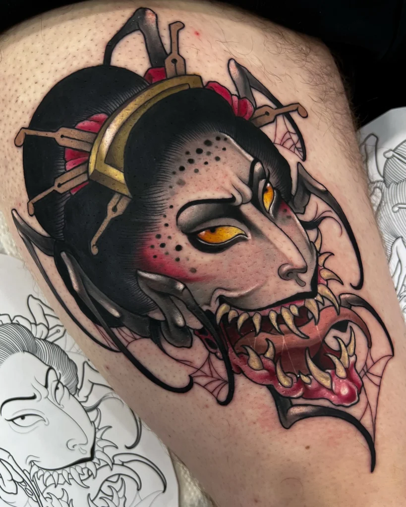 Dark Folklore Spider Woman Tattoo