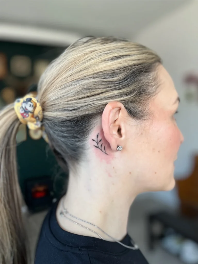 Delicate Wildflower Sprig Behind the Ear