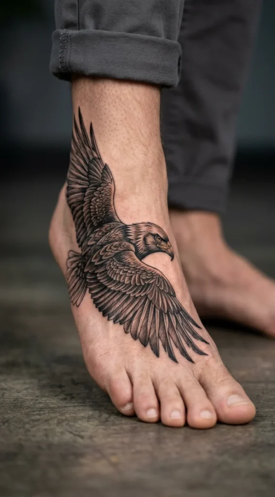 Eagle or Hawk Foot Tattoo