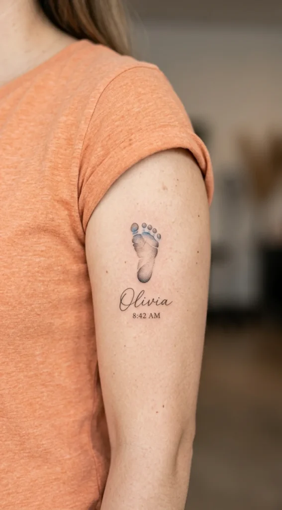 Footprint With Name And Birth Time