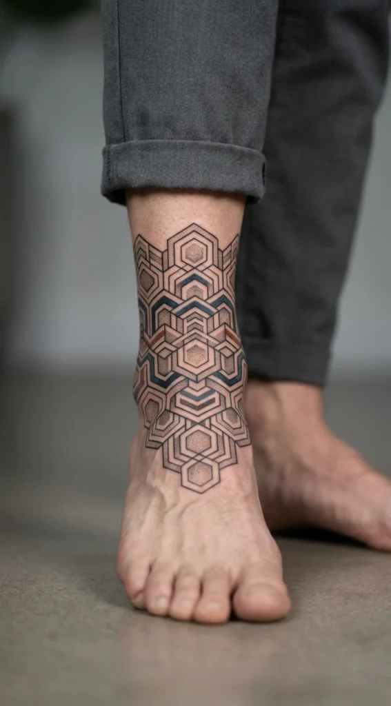 Geometric Pattern Extending to the Ankle