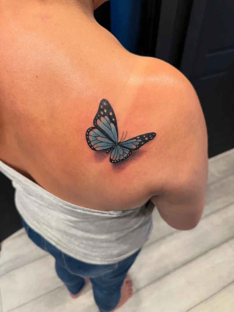 Hyper Realistic 3D Blue Monarch