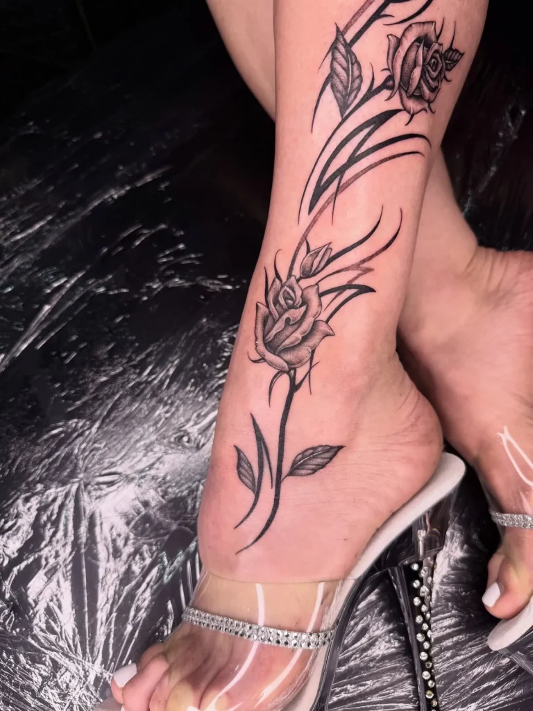 Neo-Tribal Rose Wrap Tattoo