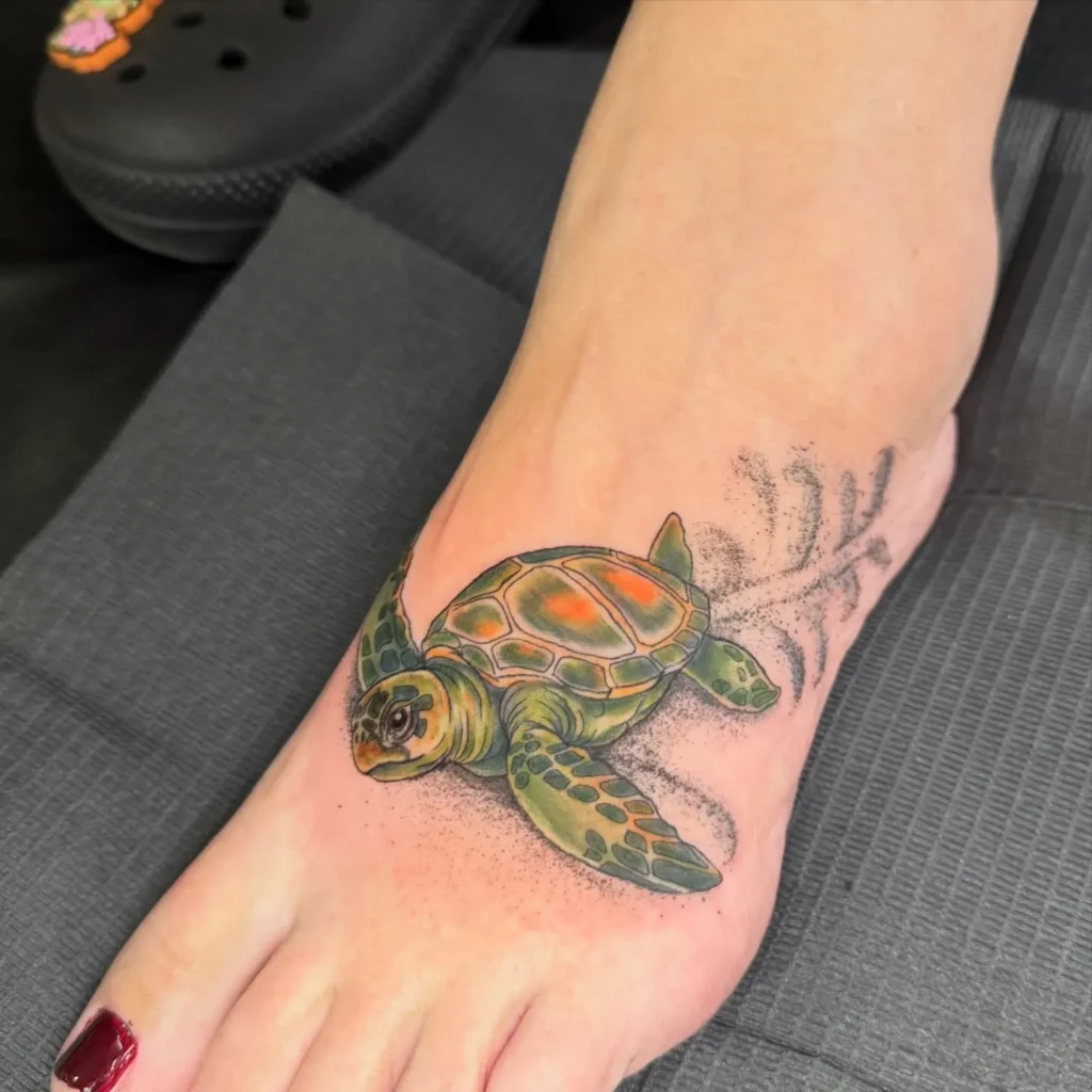 Sea Turtle with Sand Texture