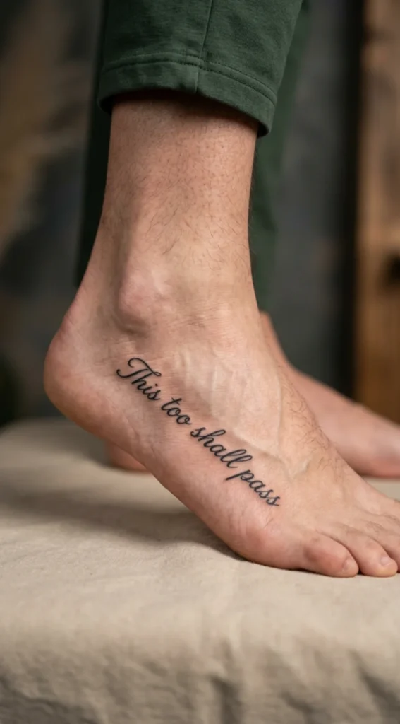 Short Script or Quote Foot Tattoo