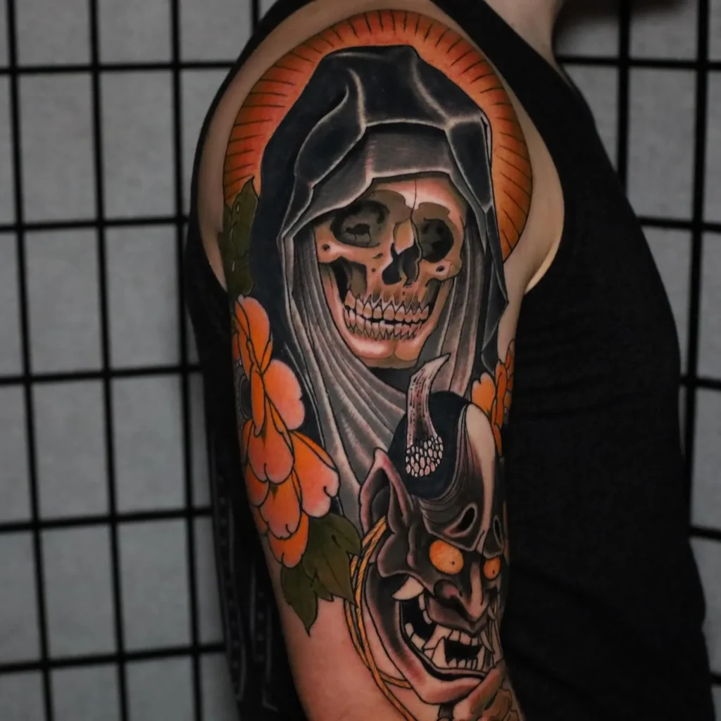Shrouded Reaper and Oni Mask