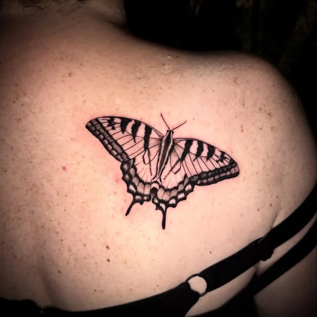 Swallowtail Butterfly Tattoo on Shoulder