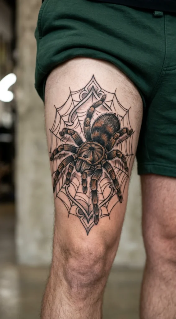 Tarantula Crawling Across a Web