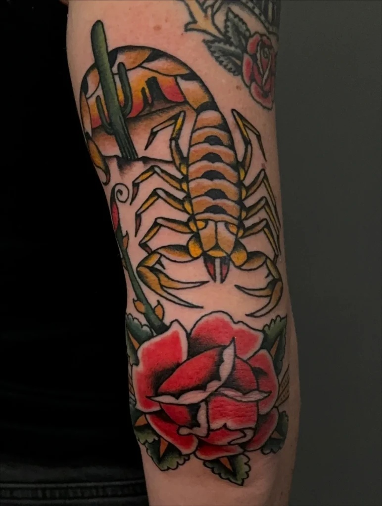 Traditional Desert Scorpion and Rose