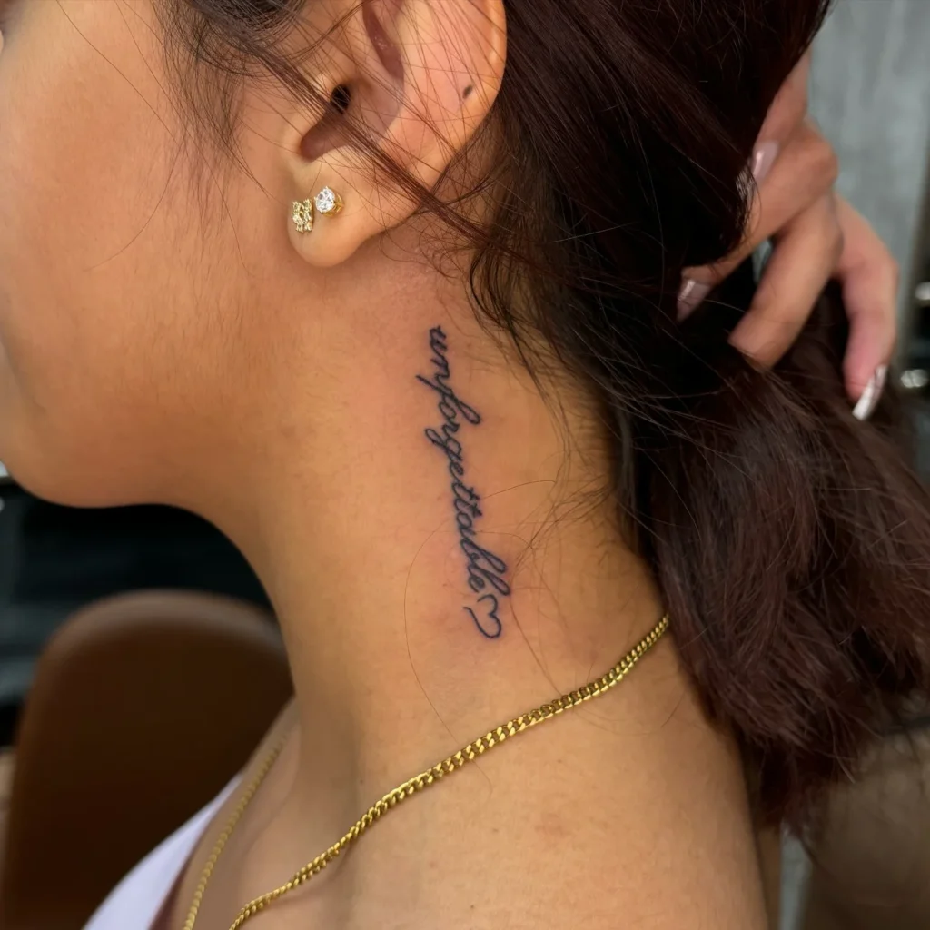 Vertical Fine-Line Script with a Heart