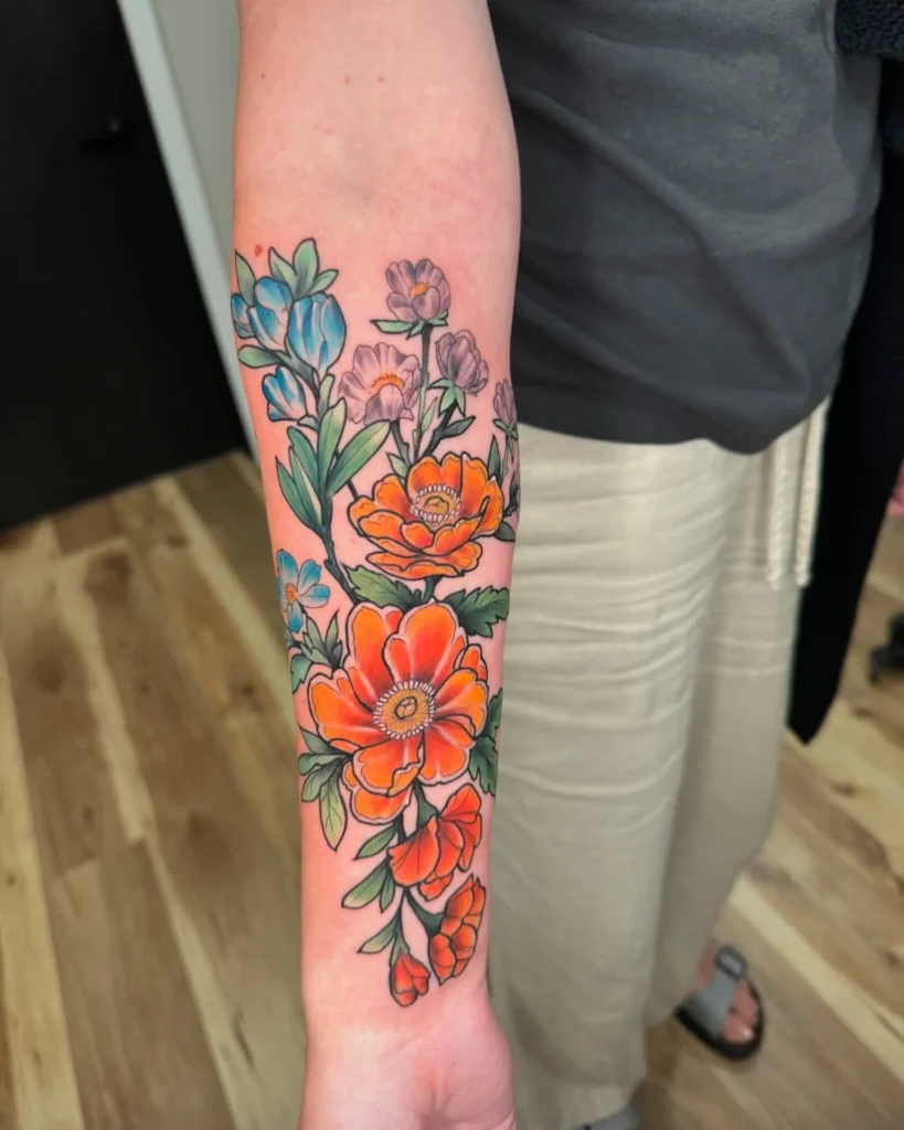 Vibrant Botanical Forearm Composition