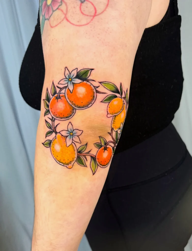 Vibrant Neo-Traditional Citrus Wreath