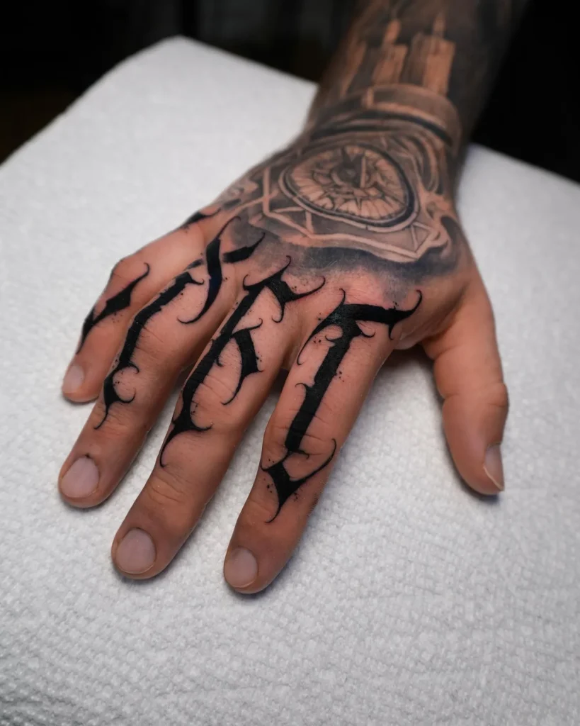 Black letter Knuckle Typography