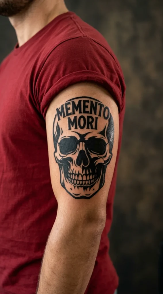 Blackwork Memento Mori Skull
