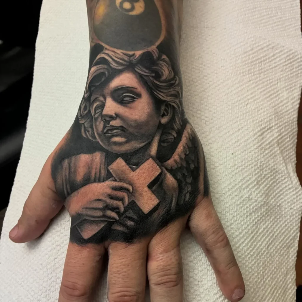 Classical Cherub Realism Tattoo