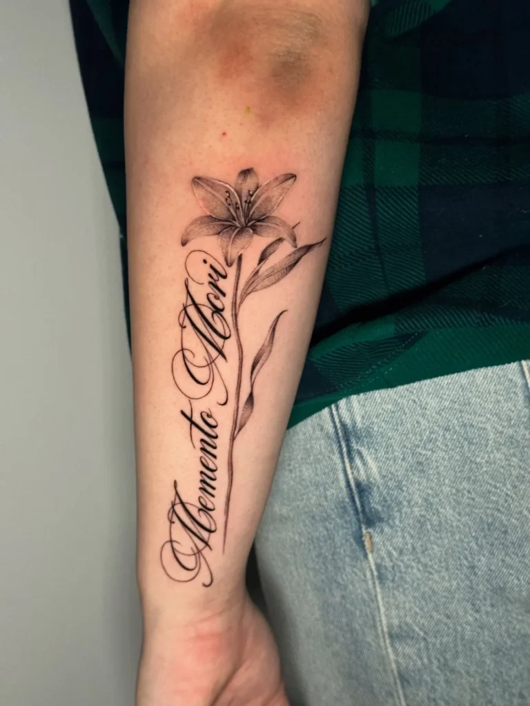 Elegant Script and Botanical Lily