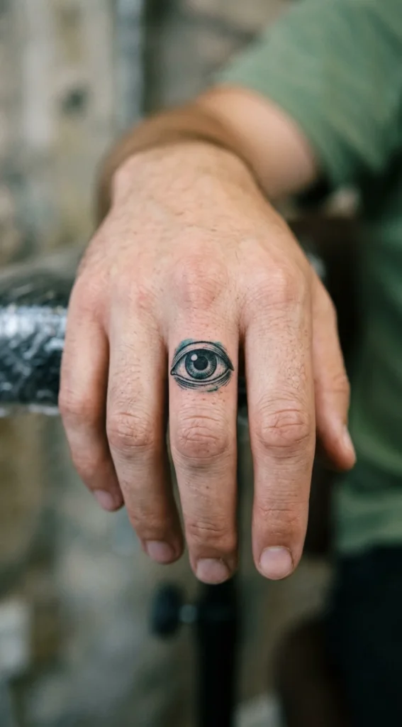 Eye Symbol Finger Tattoo
