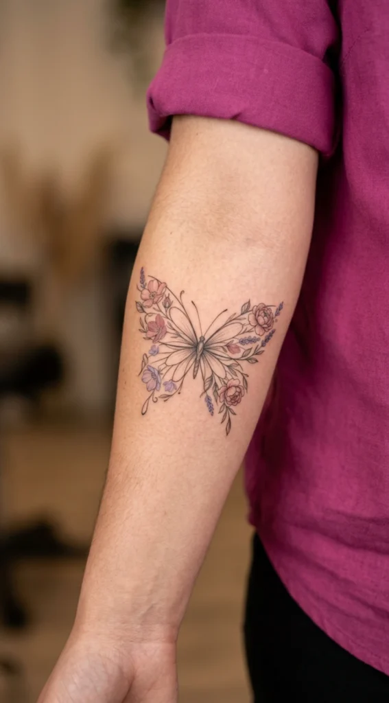 Floral Butterfly Stencil