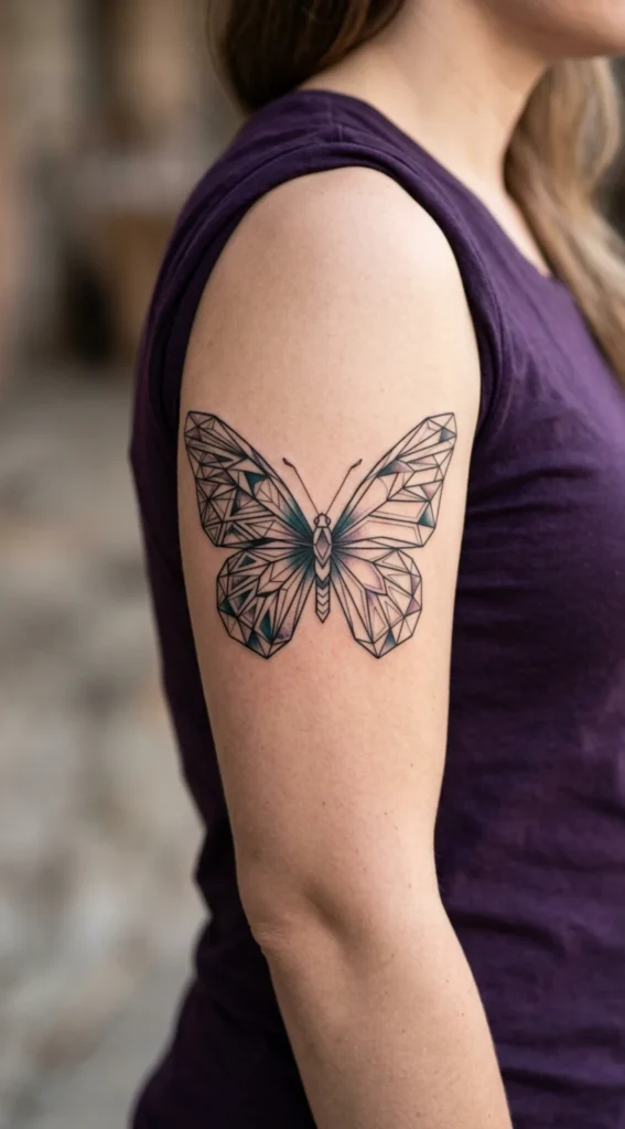 Geometric Wing Stencil Butterfly