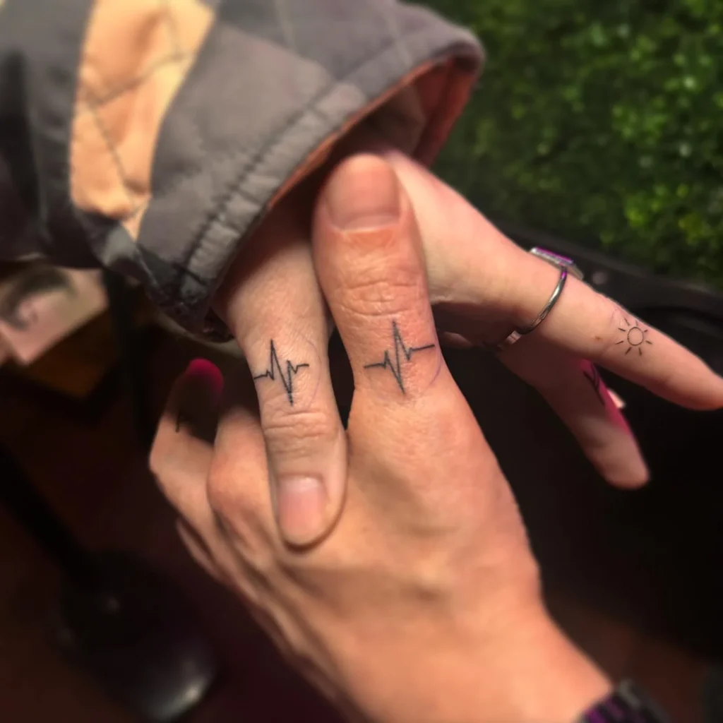 Heartbeat Line Matching Tattoos