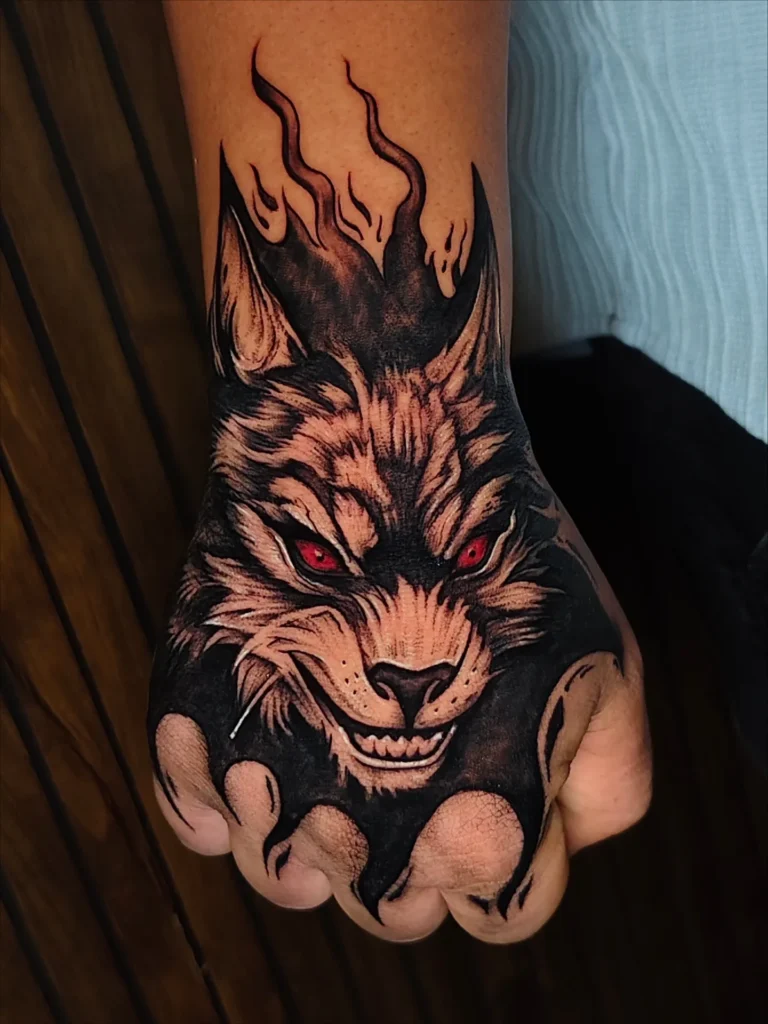 High Contrast Neo Traditional Wolf