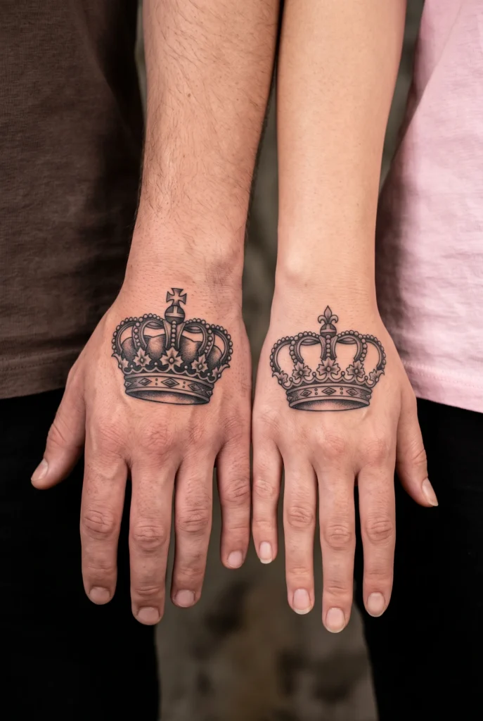 King and Queen Crown Tattoos