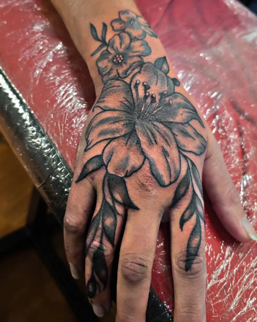 Lily Flower and Botanical Hand Piece