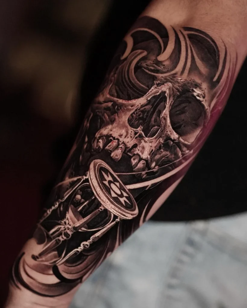 Macabre High Contrast Skull Realism