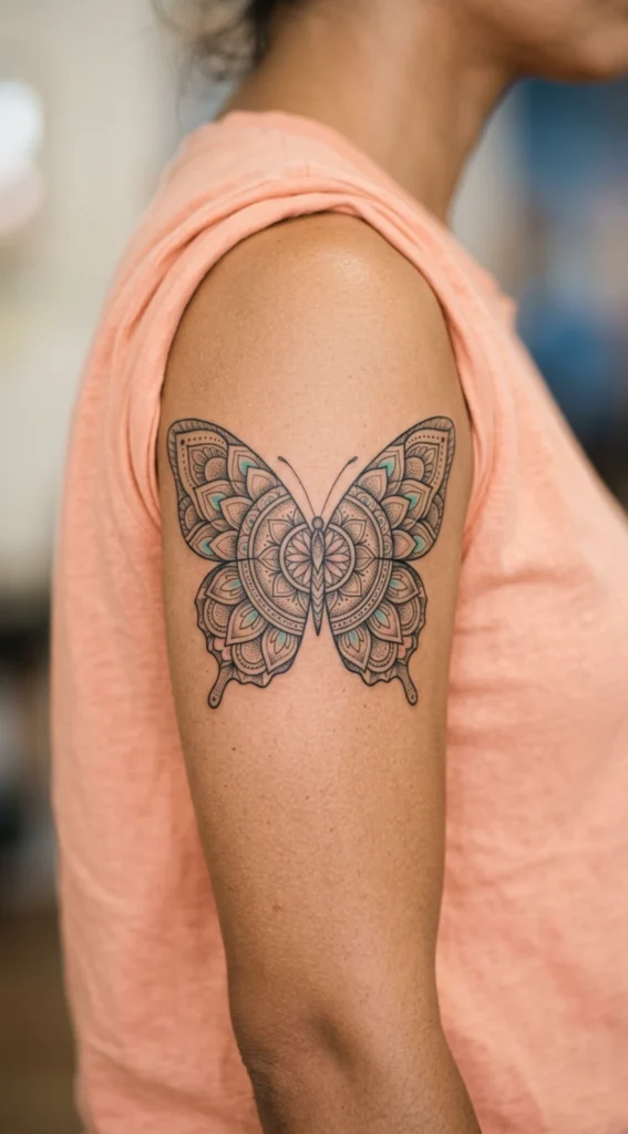Mandala Butterfly Stencil