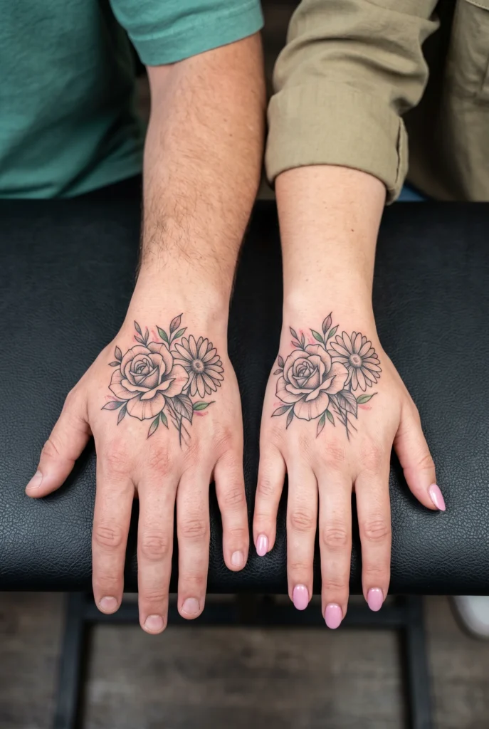 Matching Birth Flower Tattoos