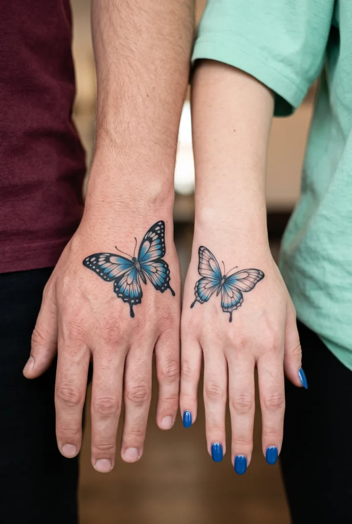 Matching Butterfly Tattoos