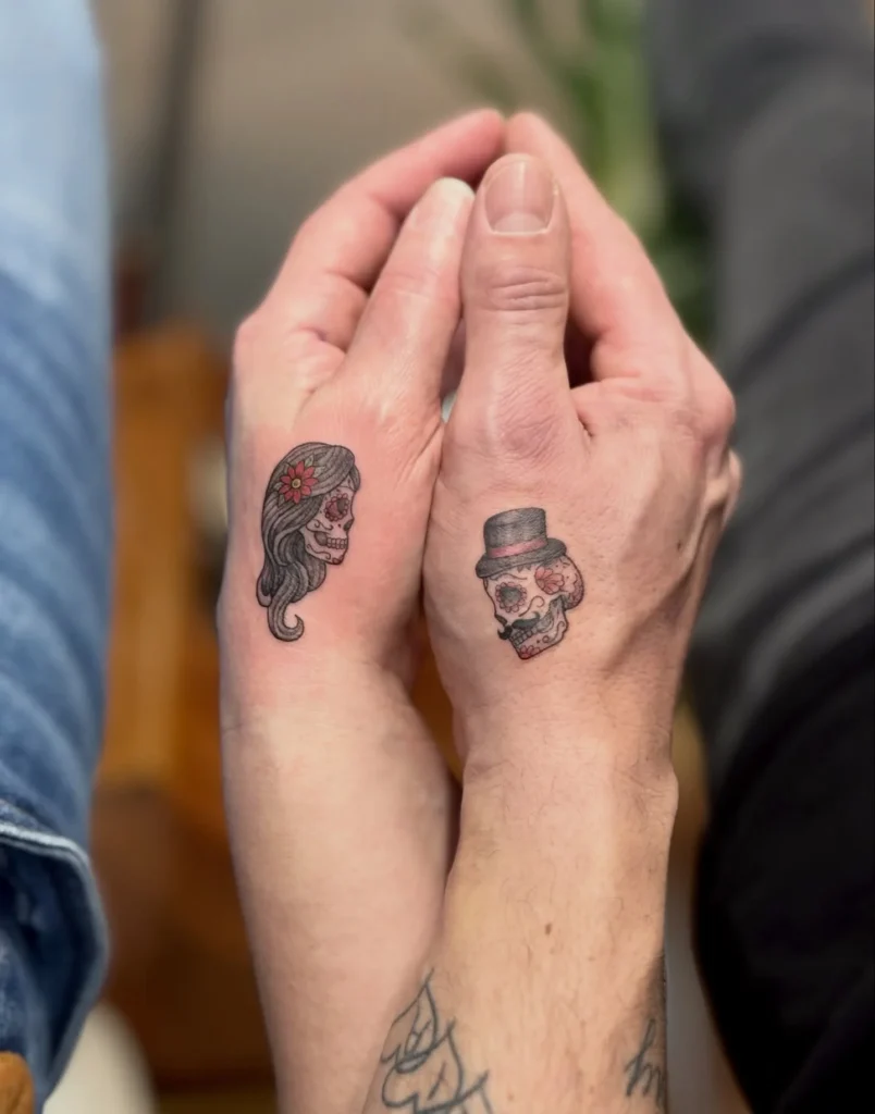 Matching Skull Hand Tattoo