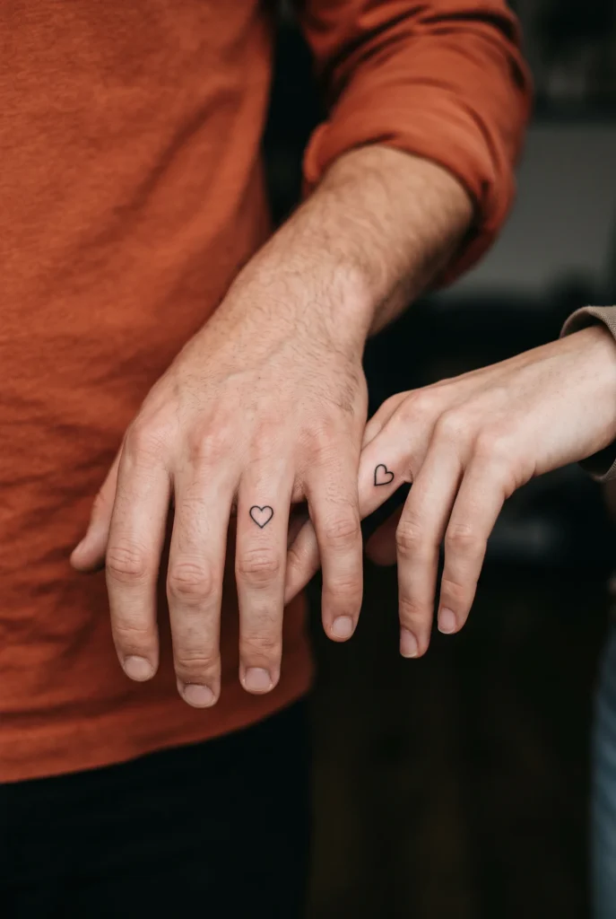 Matching Tiny Heart Tattoos