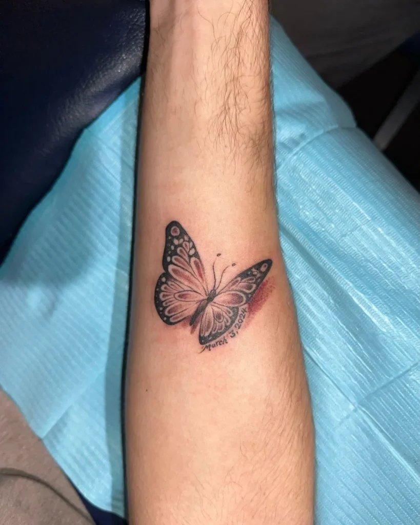 Memorial Butterfly With Script