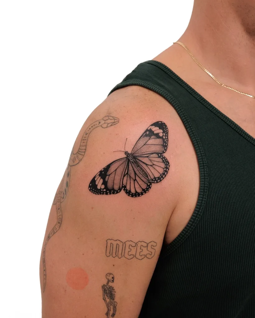 Monarch Butterfly on The Shoulder