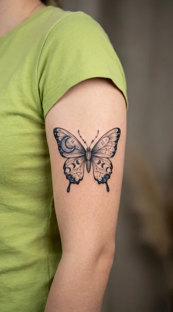 Moon Butterfly Stencil