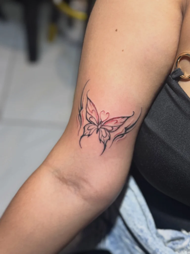 Neo Tribal Butterfly Tattoo