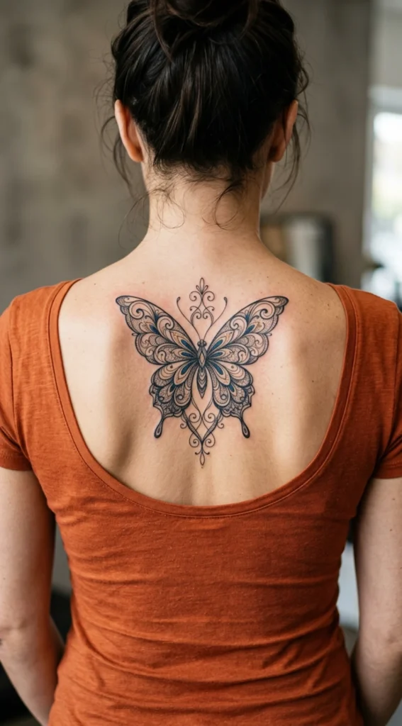 Ornamental Butterfly Stencil