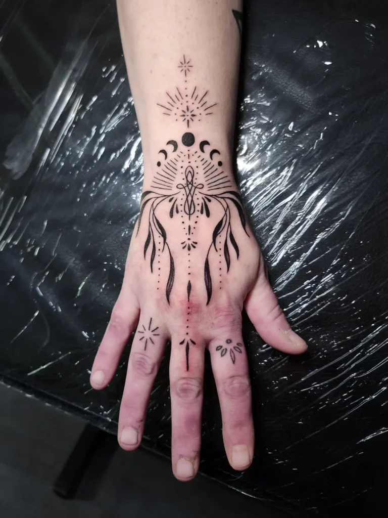 Symmetrical Ornamental Celestial Blackwork