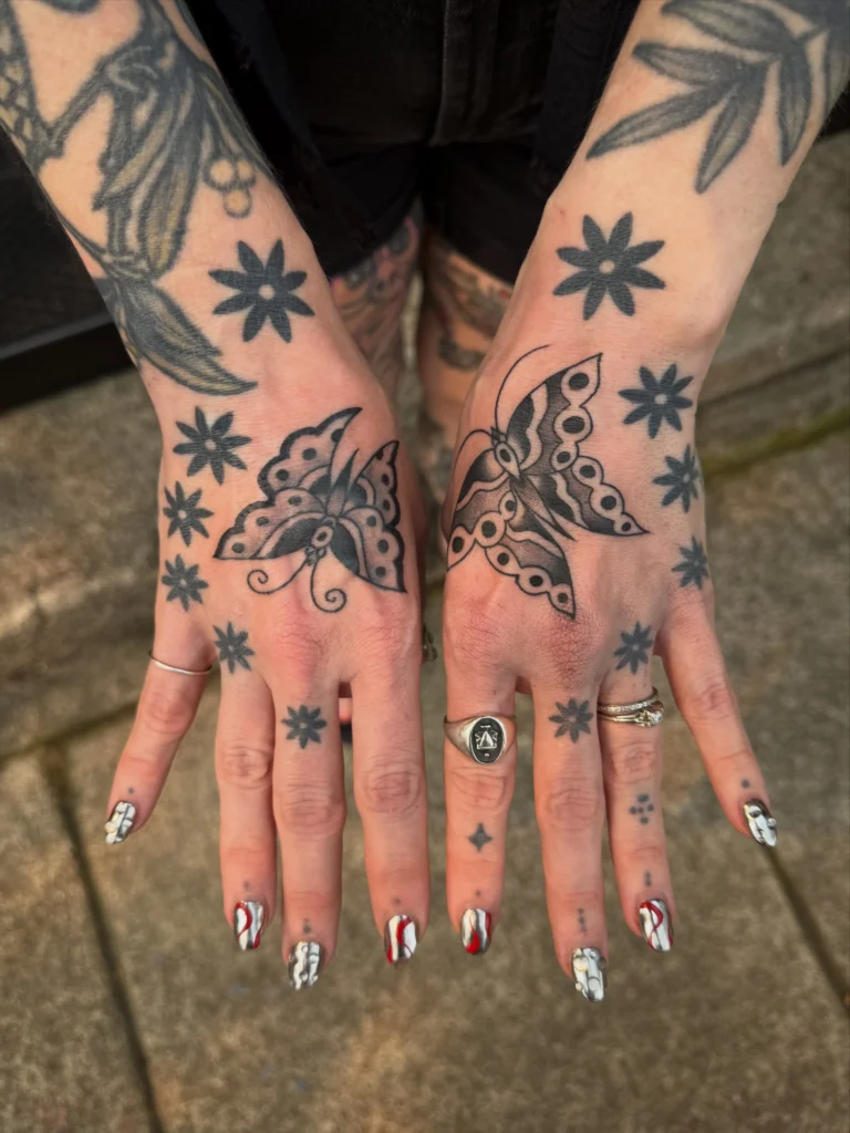 Symmetrical Traditional Blackwork Butterfly