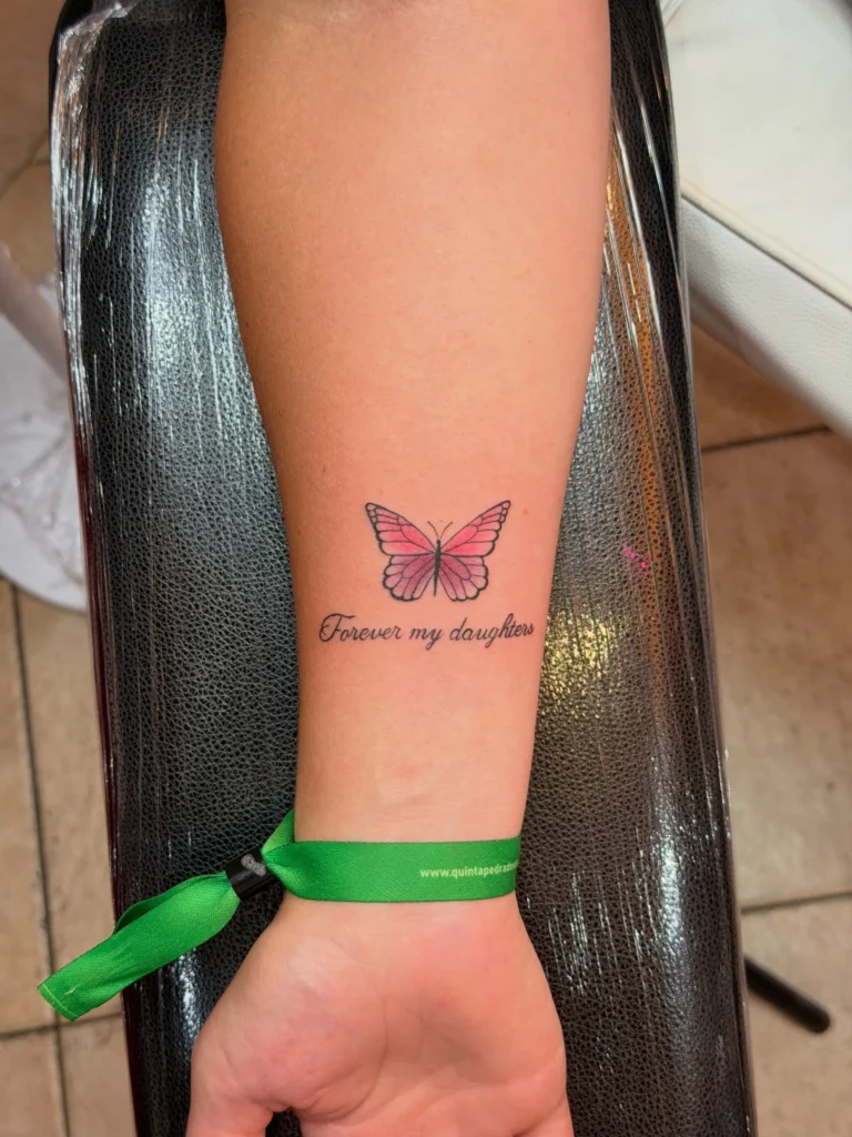 Vibrant Gradient Butterfly with Script